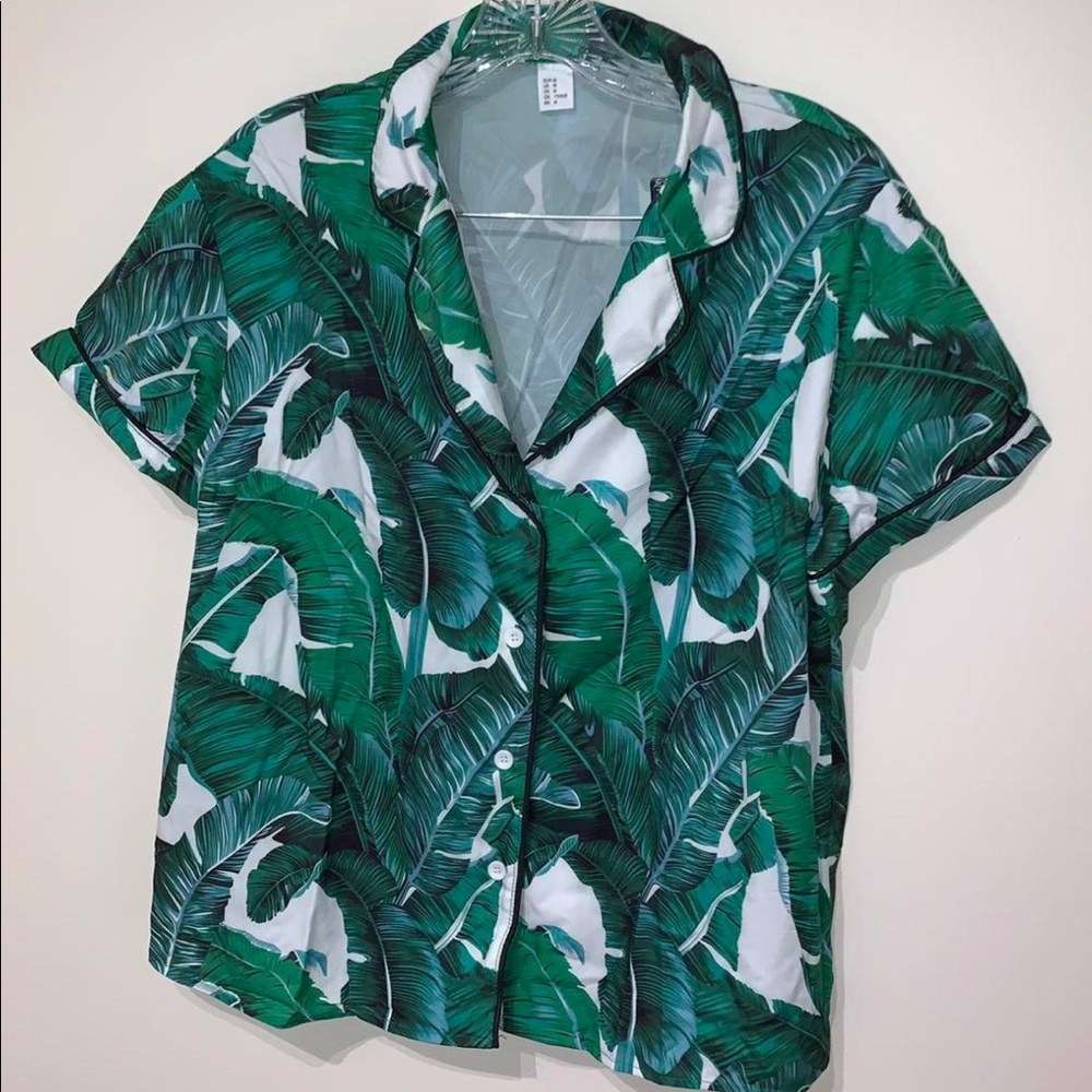 Palm tree pajama shirt